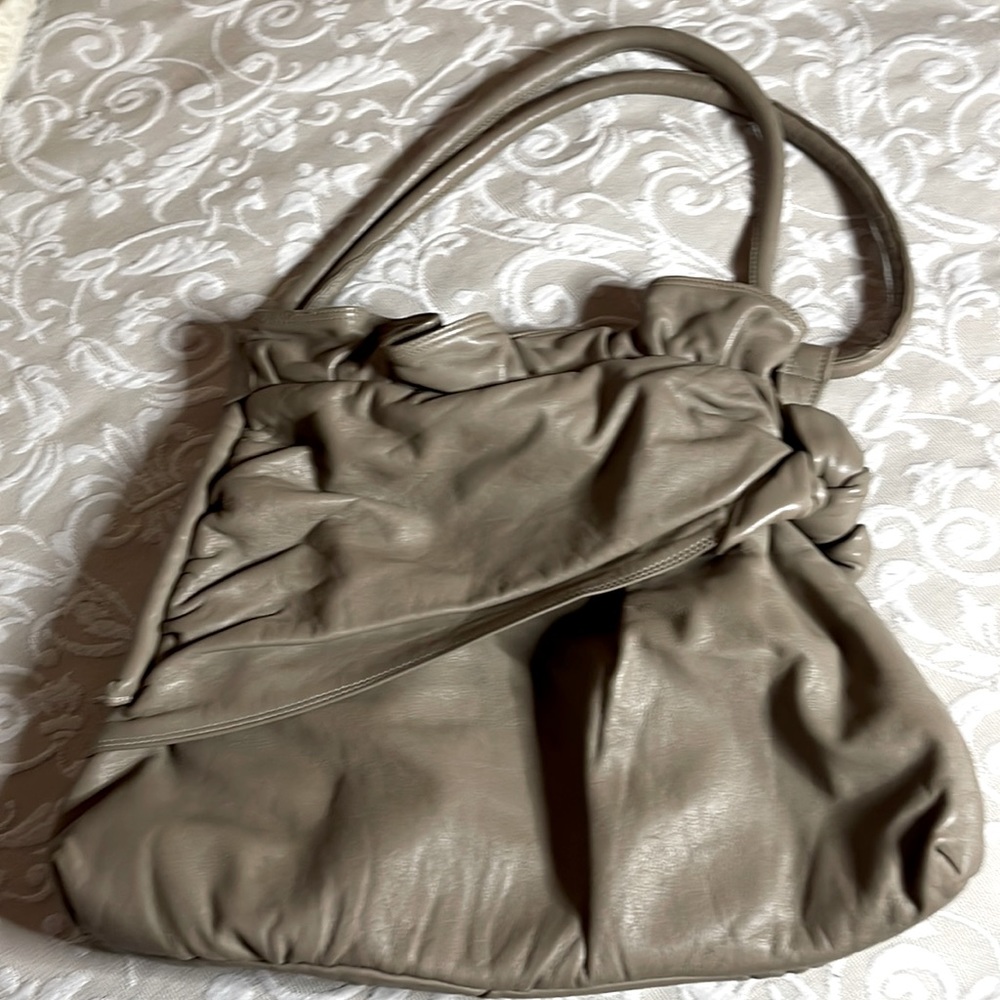 80s Vintage Brio Fancy Leather Hobo Bag